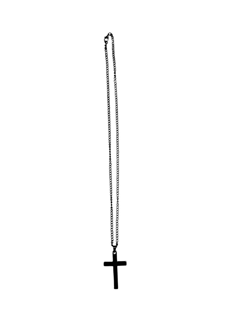 Andrew Christian Cross Necklace Black — One Size